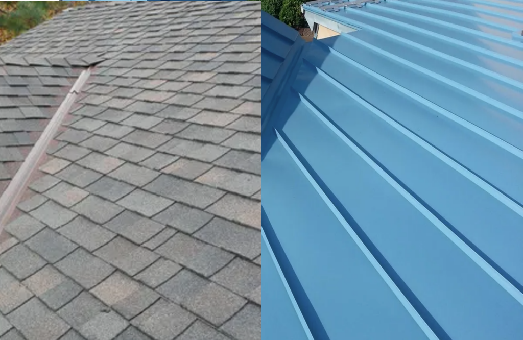 Comparison of sheet metal and shingles