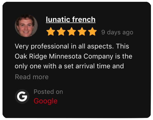 Oak Ridge Roofing and Exteriors google review.